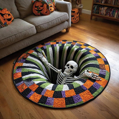 🎃 Tapis Rond 3D Halloween en Peluche pour une Décoration Effrayante