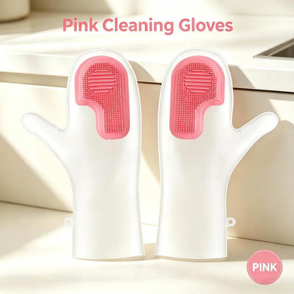 🫧 Gants de Vaisselle en Silicone avec Brosse – Gants de Nettoyage Multi-usages Imperméables ❄️