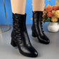 ✨💃Bottes élégantes en cuir pour femmes avec fermeture éclair latérale