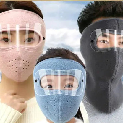 Masque facial coupe-vent d'hiver – Masque chaud en polaire avec visière pour le cyclisme et les activités extérieures