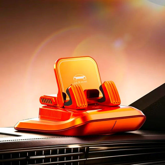 🧡 Porte-Téléphone pour Voiture avec Plaque d’Immatriculation – Organisateur de Tableau de Bord 3-en-1