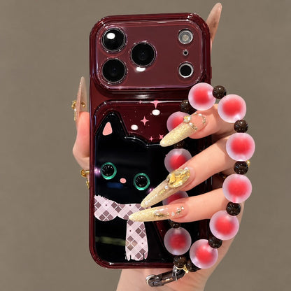 🐱💗 Coque de Téléphone Chat Mignon avec Dragonne à Perles Douces