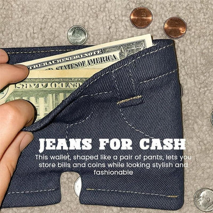 👖Portefeuille Mini Jeans 2026 👖💙 Porte-monnaie et porte-cartes pliable