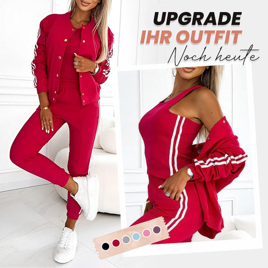 Ensemble veste et pantalon de baseball trois pièces pour femme