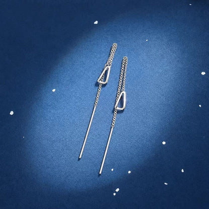 ✨💧 Boucles d’oreilles à enfiler à longue chaîne – Élégantes pour femme