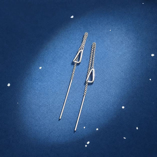 ✨💧 Boucles d’oreilles à enfiler à longue chaîne – Élégantes pour femme