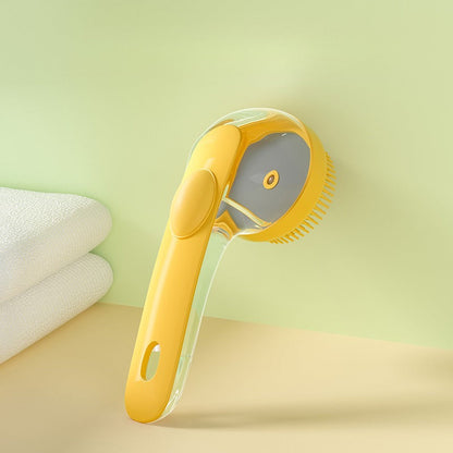 Brosse de bain pour chien et chat 2-en-1 distributeur de savon brosse massage silicone shampooing 🐶🧼