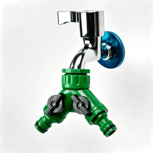 🚰✨ Répartiteur de Robinet avec Raccord Tuyau – Double Sortie d’Eau