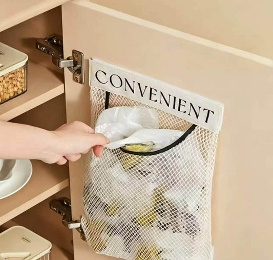 🗑️✨ Organisateur Mural pour Sacs Poubelle en Maille