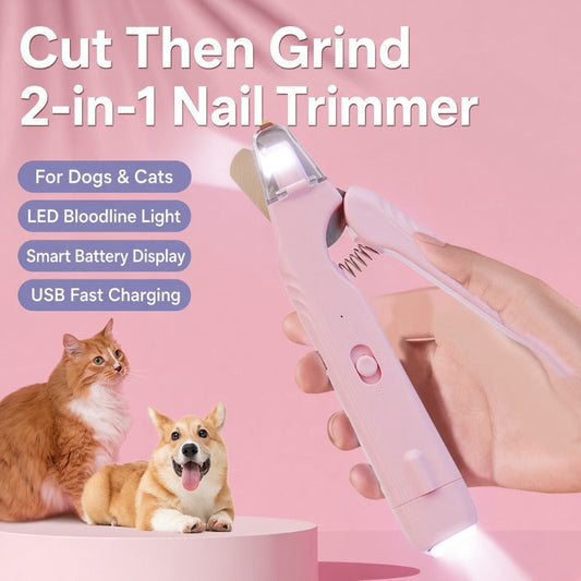 🐶✨ Coupe-griffes 2-en-1 LED pour chiens et chats