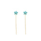 💎 Boucles d'Oreilles Pendantes Fleur Turquoise