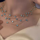 ✨ Collier à Étoiles Bleues Superposées pour Femme – Chaîne Scintillante au Niveau de la Clavicule