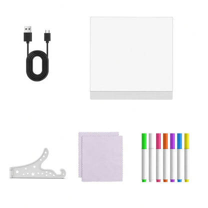 🎨✨ Tableau à dessin LED 7 couleurs – Effaçable