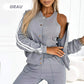 Ensemble veste et pantalon de baseball trois pièces pour femme