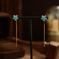 💎 Boucles d'Oreilles Pendantes Fleur Turquoise