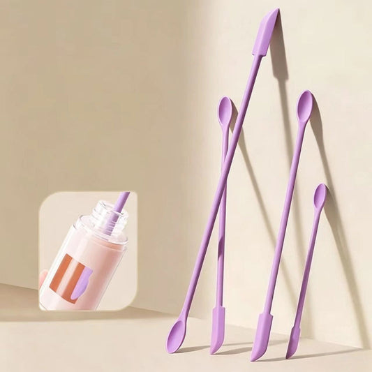 🧴✨ Spatule Cosmétique Double Embout – Mini Cuillère et Raclette en Silicone