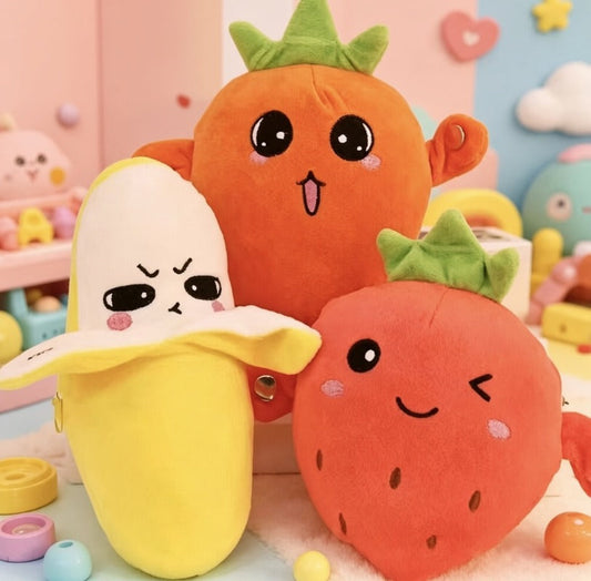 🍌🍓🥕 Peluche Musicale Interactive – Jouet en Forme de Fruits