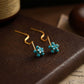 💎 Boucles d'Oreilles Pendantes Fleur Turquoise