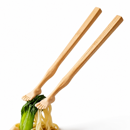 🦶 Baguettes en forme de pied – Ustensiles de table créatifs