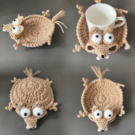 🐿️ Sous-verre écureuil 2026 – Adorable et crocheté à la main