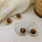 ✨🐯 Boucles d’oreilles créoles vintage en œil de tigre