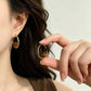 ✨🐯 Boucles d’oreilles créoles vintage en œil de tigre