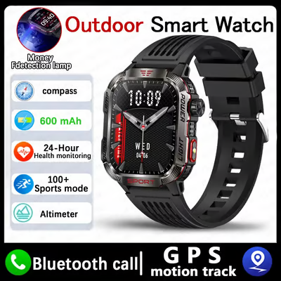 【🔥 Prix ultra-bas du jour】 Montre connectée militaire et sportive pour hommes (Android et iOS)