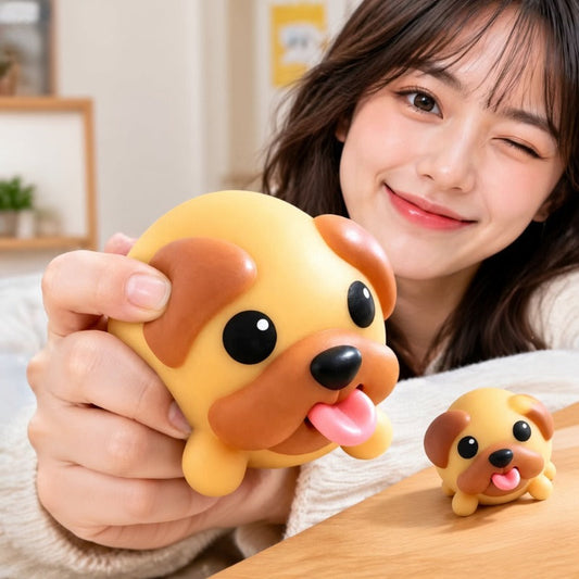 🐶👅 Figurine Chien Rigolote à Presser – Jouet Fidget à Retour Lent
