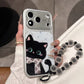 🐱💗 Coque de Téléphone Chat Mignon avec Dragonne à Perles Douces