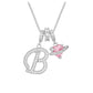 ✨ Collier Initiale Dopamine 3-en-1 avec Breloques Cœur en Zircon
