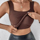 💖 Débardeur gainant à col en U pour femme avec soutien-gorge intégré