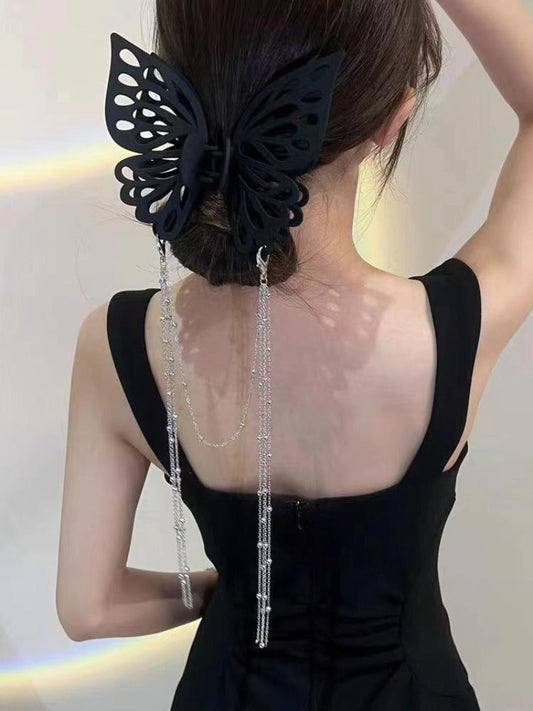 🦋 Barrette à Cheveux Élégante Papillon Ajouré avec Pampilles pour Femme