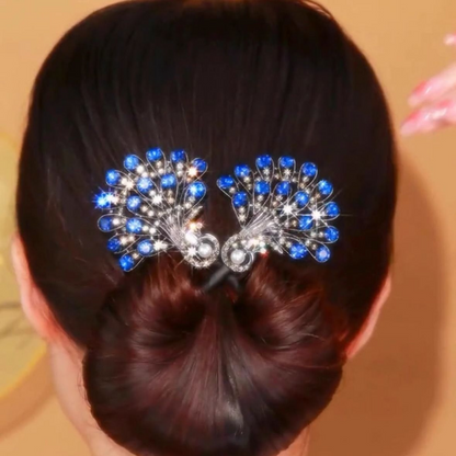 Pince à cheveux paon élégante pour coiffures chignon stylées 2026