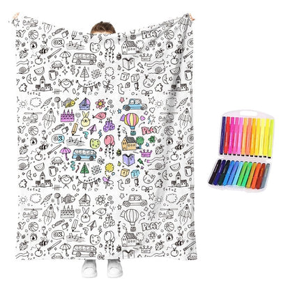 🎨 Couverture DIY à Colorier – Lavable et Réutilisable