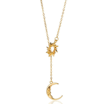 ☀️🌙 Collier Soleil & Lune – Élégant Collier pour Femme