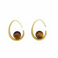 ✨🐯 Boucles d’oreilles créoles vintage en œil de tigre