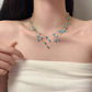 ✨ Collier à Étoiles Bleues Superposées pour Femme – Chaîne Scintillante au Niveau de la Clavicule