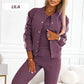 Ensemble veste et pantalon de baseball trois pièces pour femme