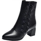 ✨💃Bottes élégantes en cuir pour femmes avec fermeture éclair latérale