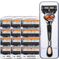 Kit de remplacement pour rasoir pour homme + support gratuit – Lames en acier inoxydable ultra-tranchantes pour un rasage en douceur