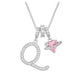 ✨ Collier Initiale Dopamine 3-en-1 avec Breloques Cœur en Zircon