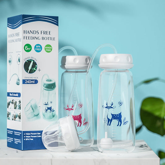 🍼 Biberon mains libres – Biberon en polypropylène (PP) de 240 ml pour l'autonomie des tout-petits ❤️