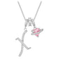 ✨ Collier Initiale Dopamine 3-en-1 avec Breloques Cœur en Zircon