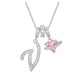 ✨ Collier Initiale Dopamine 3-en-1 avec Breloques Cœur en Zircon