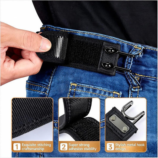 🔥 Ceinture élastique réglable 2026 – Velcro et crochet métallique