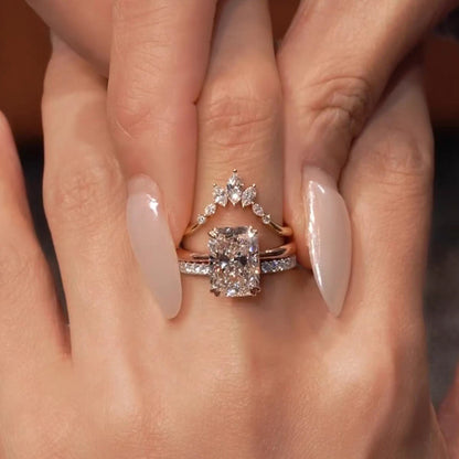 💍✨ Set de 3 Bagues en Diamants de Laboratoire – Design Carré Tendance