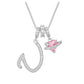 ✨ Collier Initiale Dopamine 3-en-1 avec Breloques Cœur en Zircon