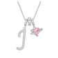 ✨ Collier Initiale Dopamine 3-en-1 avec Breloques Cœur en Zircon