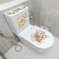 🌸 Autocollant de Toilette Floral Doré de Luxe