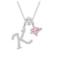 ✨ Collier Initiale Dopamine 3-en-1 avec Breloques Cœur en Zircon